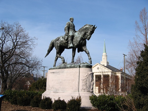 In May 2017, white supremacists rallied in Charlottesville, Virginia, to protest the removal of this statue of Robert E. Lee. Wikimedia Commons 